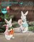 Easter Bunnies, 2 Resin 5'' Bunny Figurines with Resurrection Eggs & Carrots - Hand Painted Statue Spring Decorations for The Home Decor Office Gift (Easter Bunny)